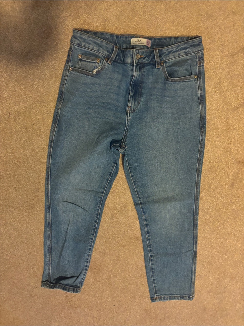 next Slim Ankle Cropped Jeans in Blue Wash Size 10P